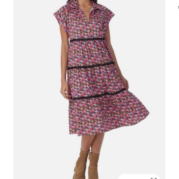CROSBY BY MOLLIE BURCH Watson dress in art in bloom micro Sz M NWT - Picture 2 of 9